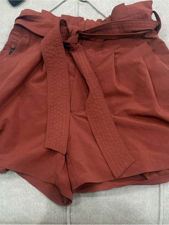 Athleta Pants - High-Waist Terracotta Shorts with Self-Tie Belt